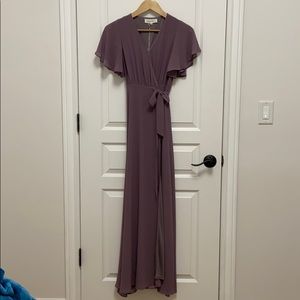 Purple bridesmaid wrap dress